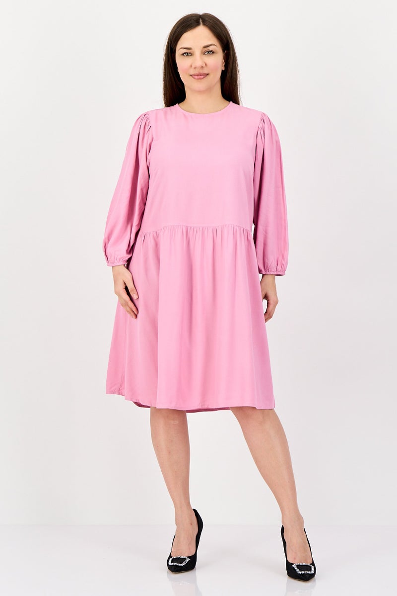 Fire & Glory Women Plain Midi Dress, Lavender - Image 4